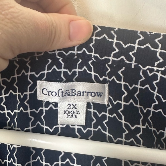 Croft & Barrow Women’s Long Sleeve Navy and White Patterned Tunic Size 2X - Picture 4 of 11
